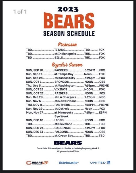 chicago bears standings 2023|chicago bears 2023 schedule results.